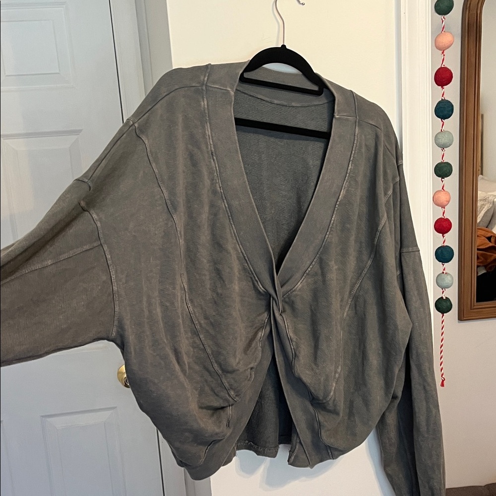 BUCKETLIST slate grey twist back Sweater